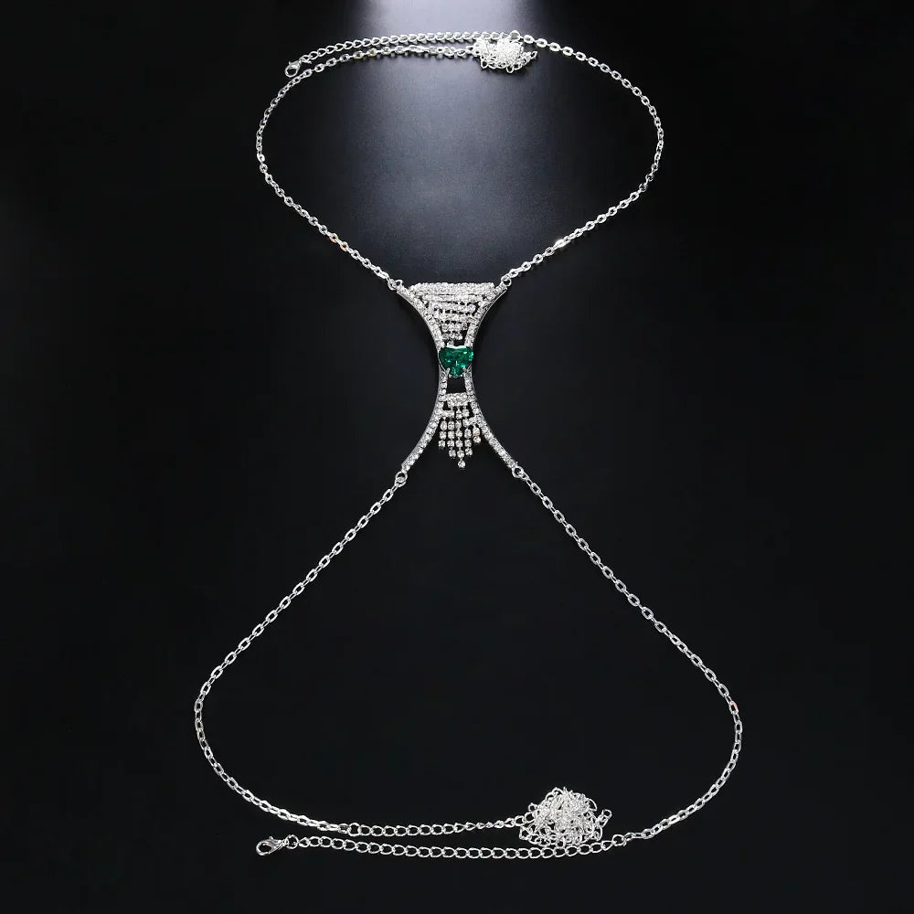 Cadena con colgante de cristal en forma de corazón