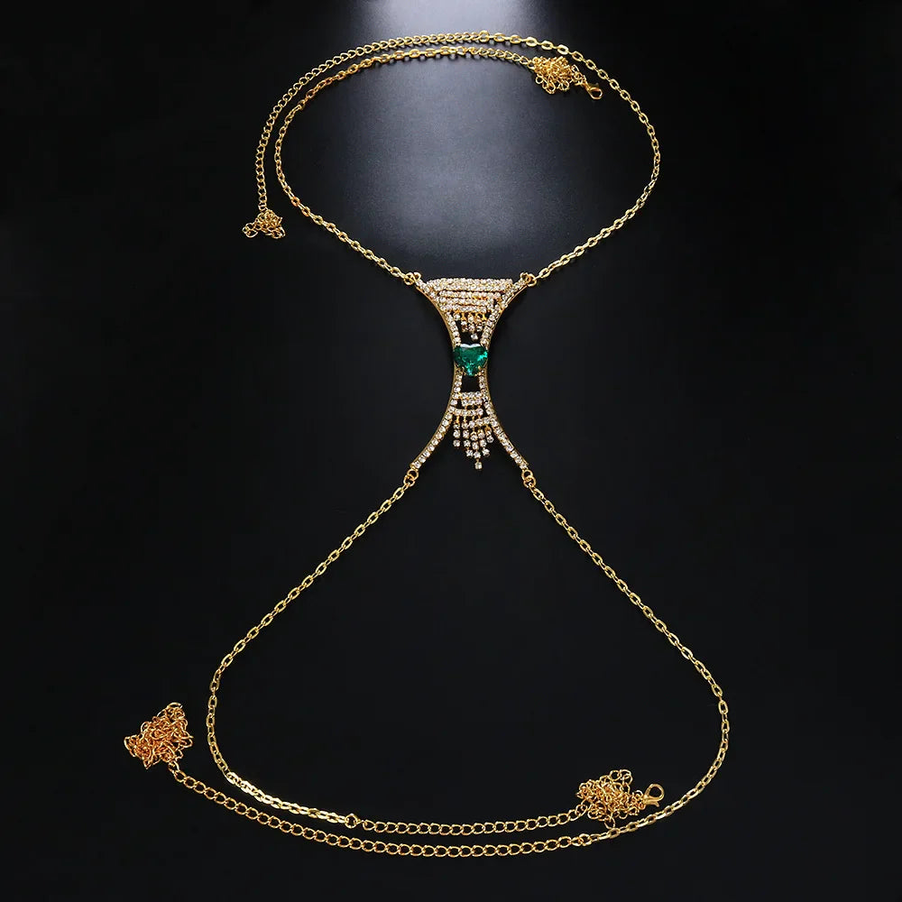 Cadena con colgante de cristal en forma de corazón