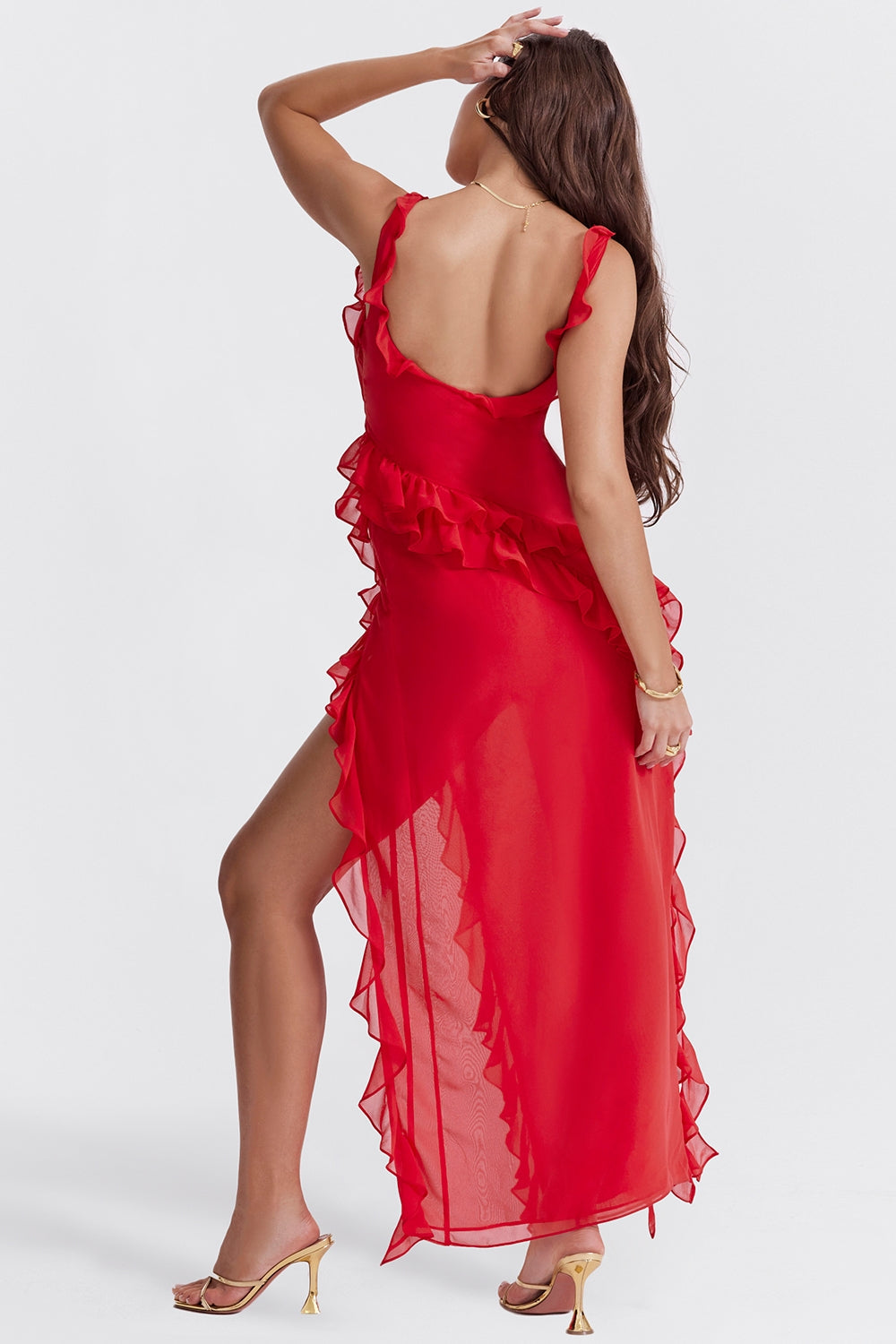Dalila Vestido largo con volantes