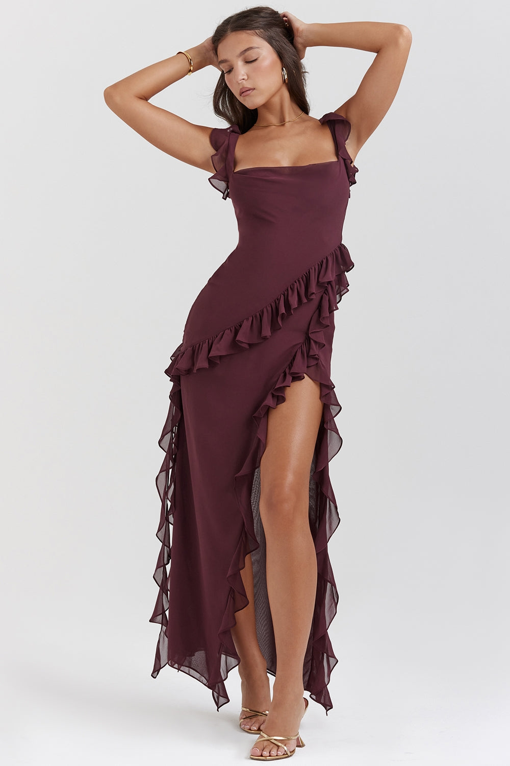 Dalila Vestido largo con volantes