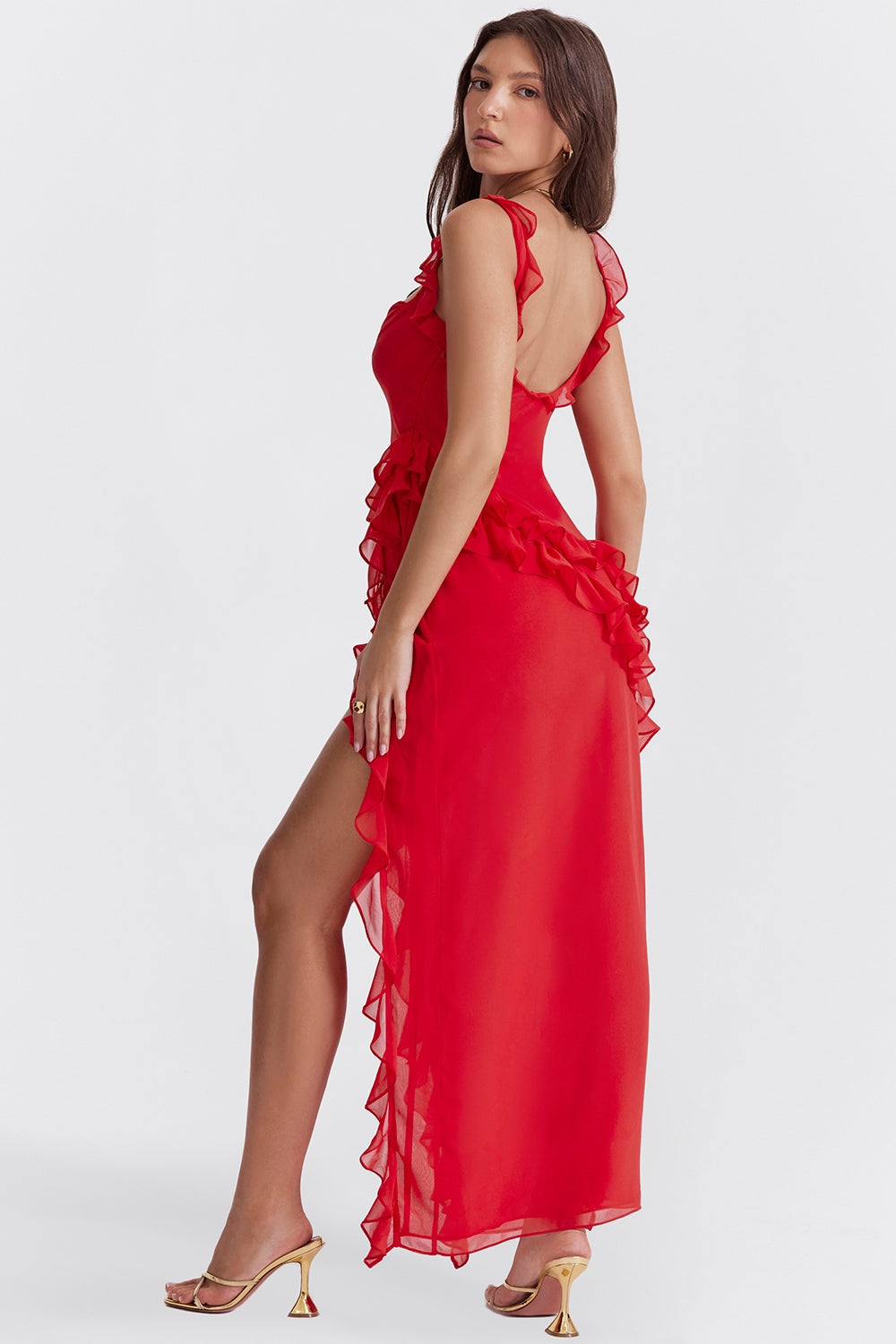 Dalila Vestido largo con volantes