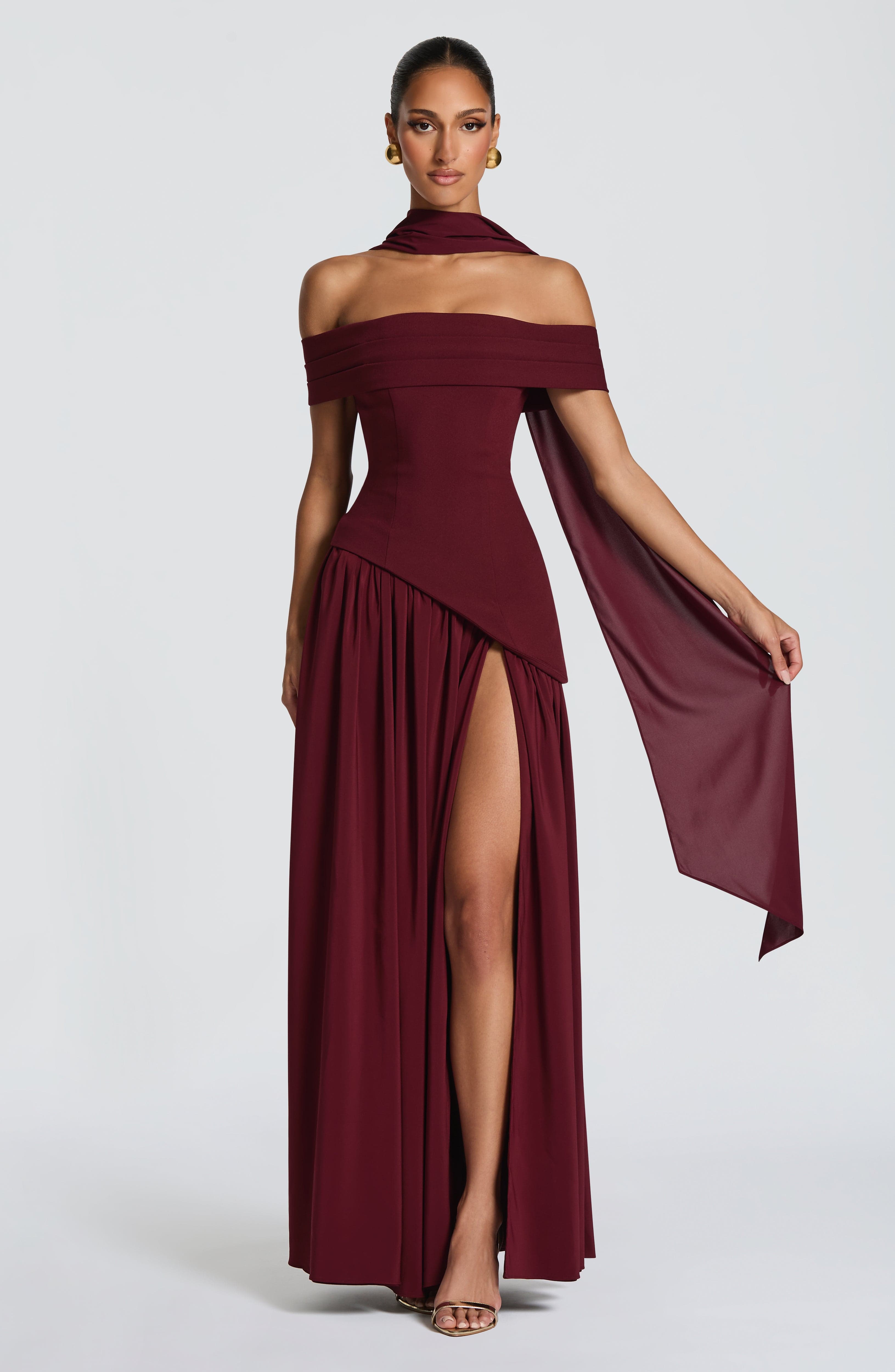 Vestido Delilah-Burdeos