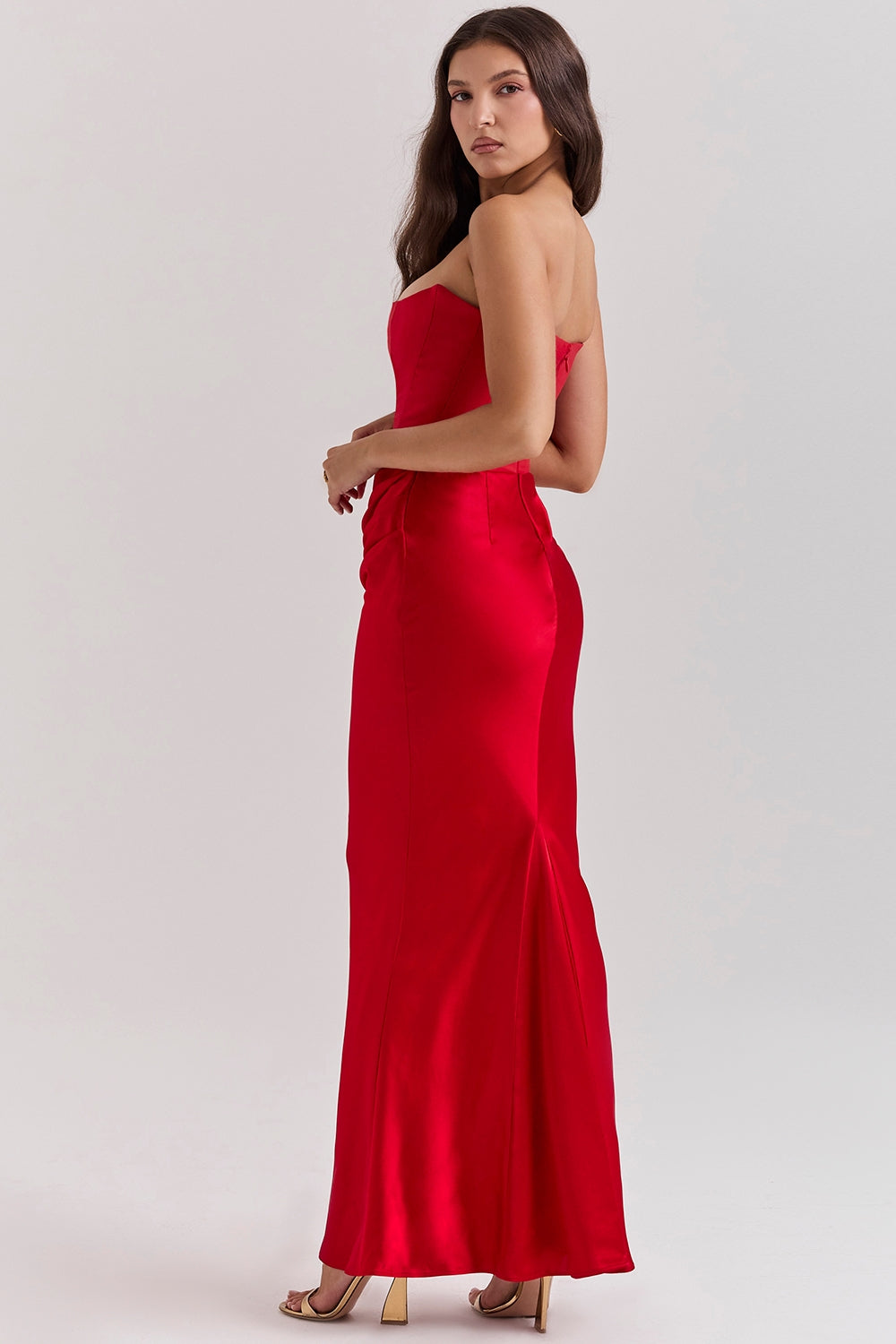 Niza Vestido largo de satén
