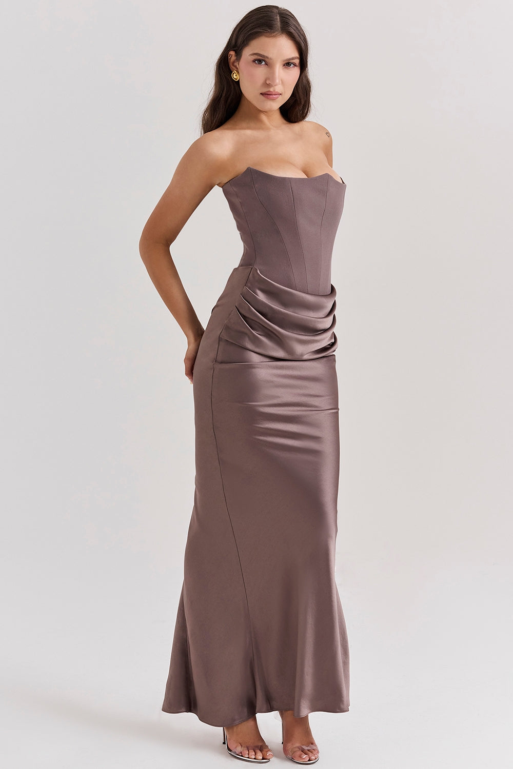 Niza Vestido largo de satén