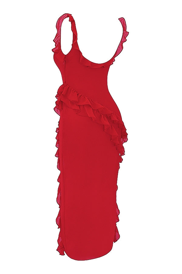 Dalila Vestido largo con volantes