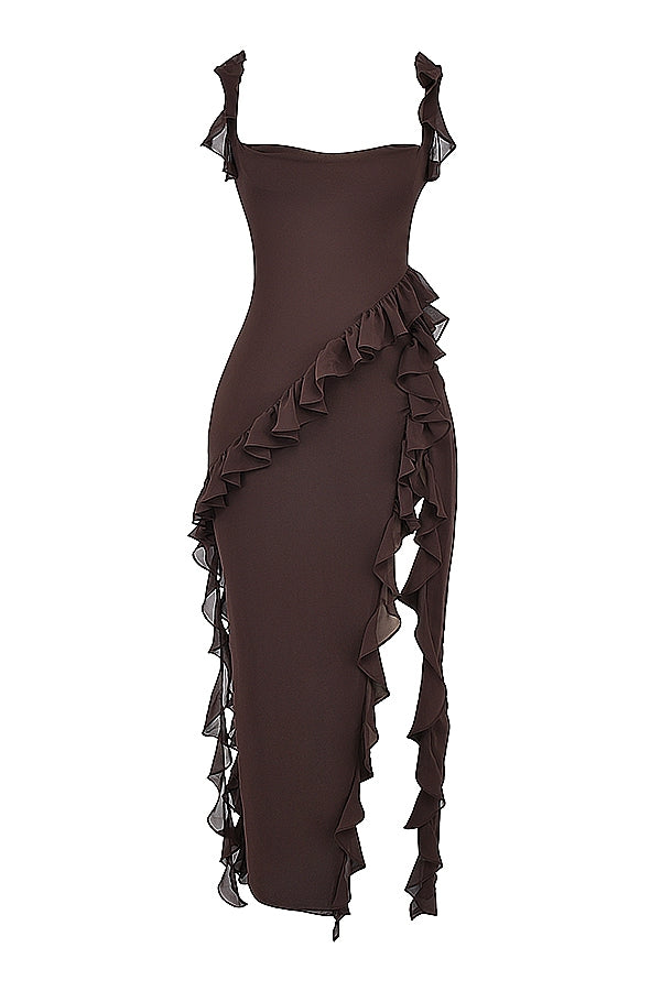 Dalila Vestido largo con volantes