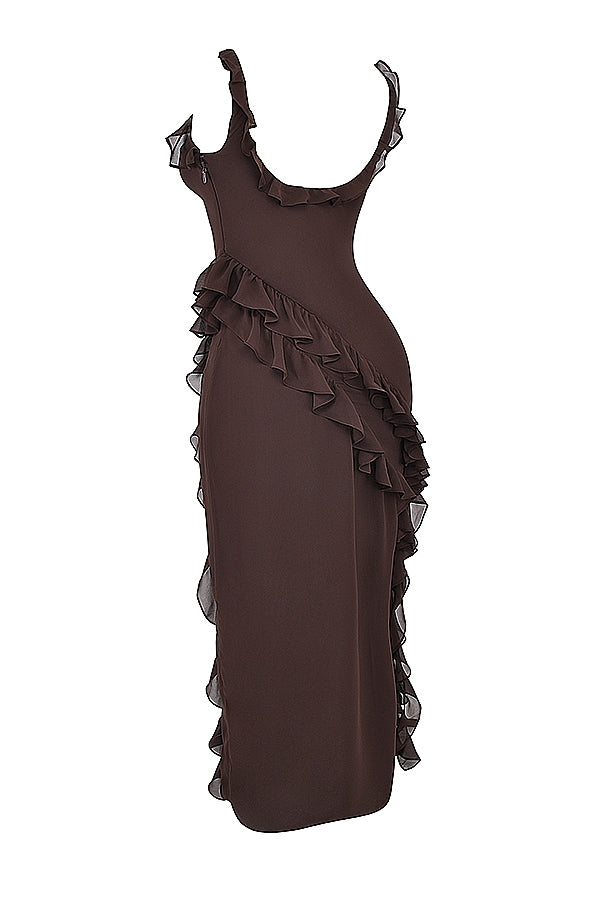 Dalila Vestido largo con volantes