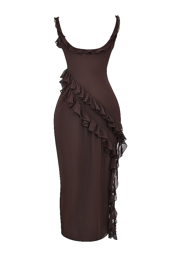 Dalila Vestido largo con volantes