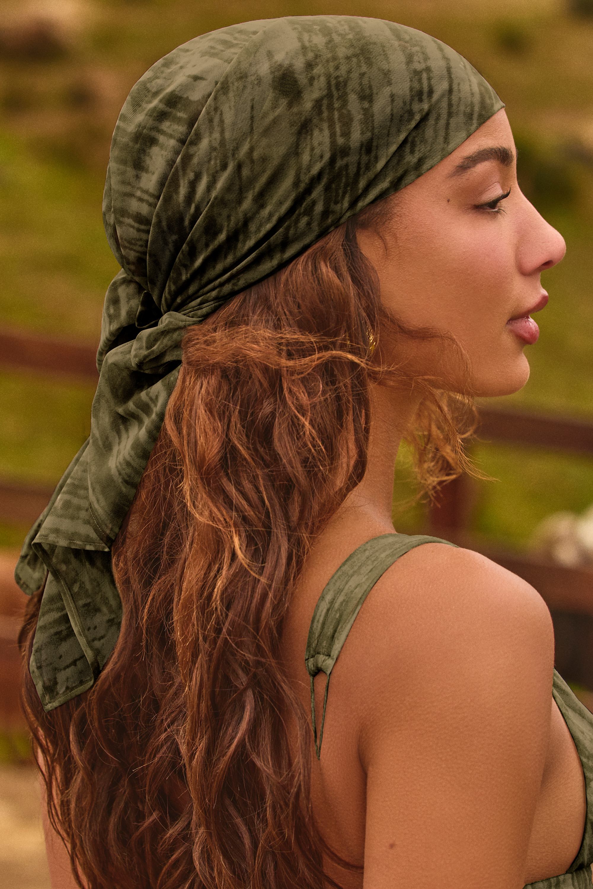 Pañuelo para la cabeza con estampado verde